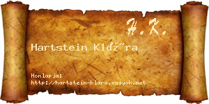 Hartstein Klára névjegykártya